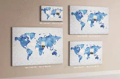 Hartă a lumii din plută cu design acuarelă