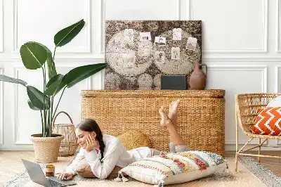 Tablă din plută Atlas cu design rustic
