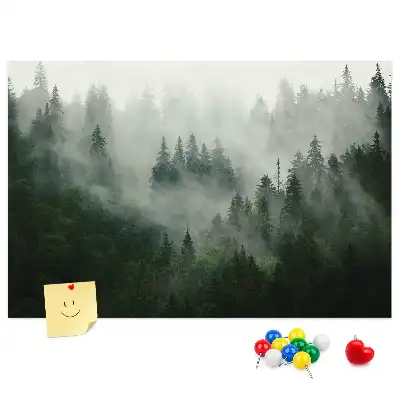 Panou din plută Pădure în ceață dimineața