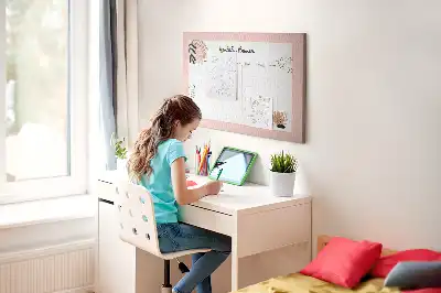 Tablă de plută cu planificator lunar și model cu flori