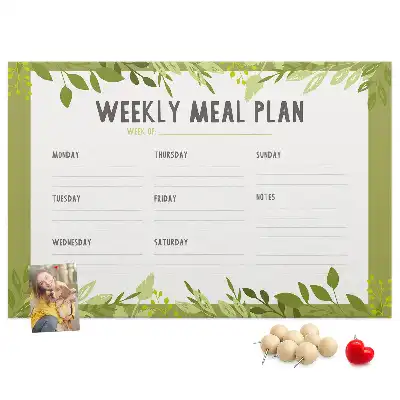 Panou de plută pentru programul săptămânal de mese