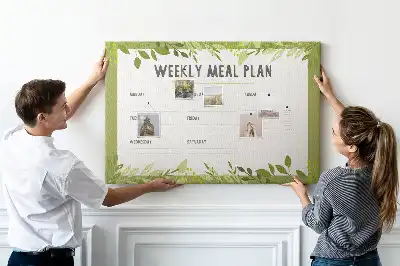Panou de plută pentru programul săptămânal de mese