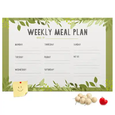 Panou de plută pentru programul săptămânal de mese