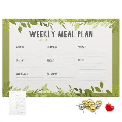 Panou de plută pentru programul săptămânal de mese