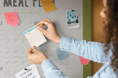 Panou de plută pentru programul săptămânal de mese