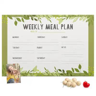 Panou de plută pentru programul săptămânal de mese