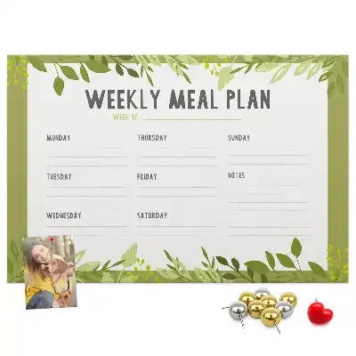 Panou de plută pentru programul săptămânal de mese