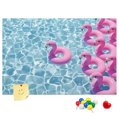 Panou din plută cu model păpădii și flamingo