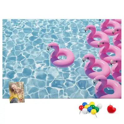 Panou din plută cu model păpădii și flamingo