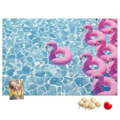 Panou din plută cu model păpădii și flamingo