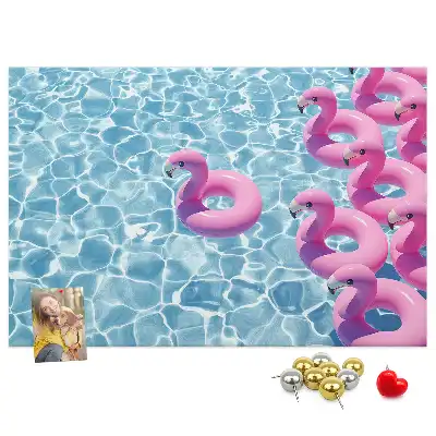Panou din plută cu model păpădii și flamingo