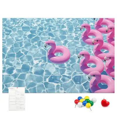 Panou din plută cu model păpădii și flamingo