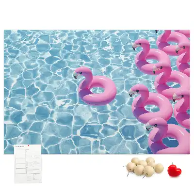 Panou din plută cu model păpădii și flamingo