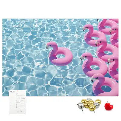 Panou din plută cu model păpădii și flamingo