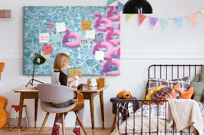 Panou din plută cu model păpădii și flamingo