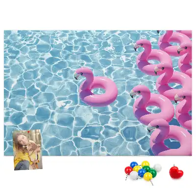 Panou din plută cu model păpădii și flamingo