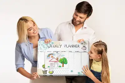 Organizator săptămânal din plută cu imprimeu cactuși