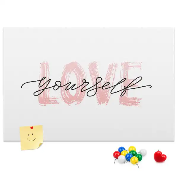 Panou din plută cu mesaj motivațional Iubește-te pe tine