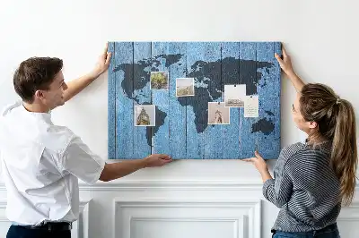 Hartă a globului din plută cu design rustic