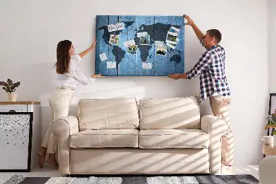 Hartă a globului din plută cu design rustic