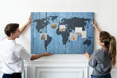 Hartă a globului din plută cu design rustic