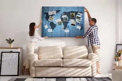 Hartă a globului din plută cu design rustic