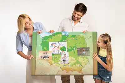 Hartă fizică a Poloniei din plută