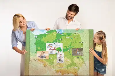 Hartă fizică a Poloniei din plută