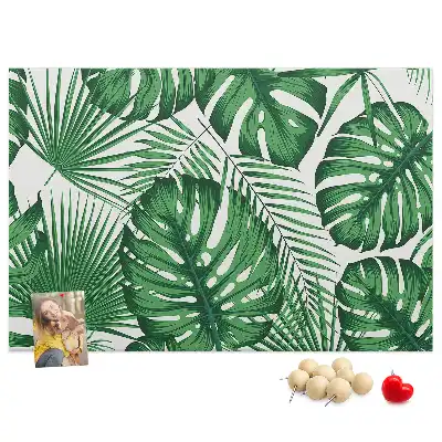 Panou din plută cu model frunze de monstera
