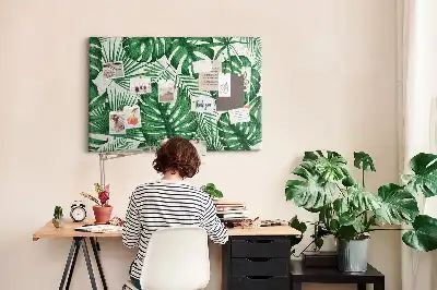 Panou din plută cu model frunze de monstera