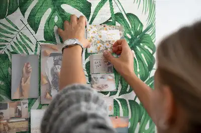 Panou din plută cu model frunze de monstera