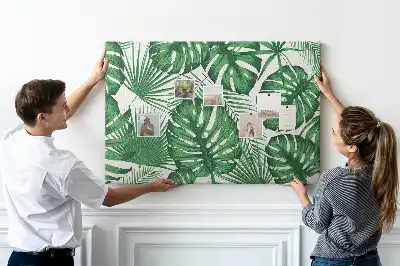 Panou din plută cu model frunze de monstera