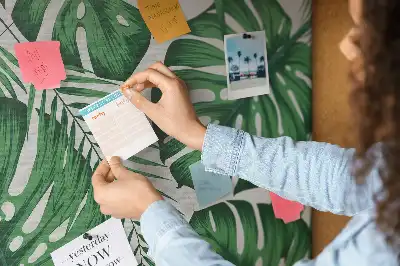 Panou din plută cu model frunze de monstera