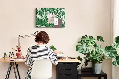 Panou din plută cu model frunze de monstera