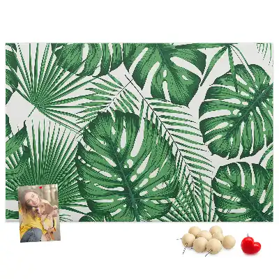 Panou din plută cu model frunze de monstera