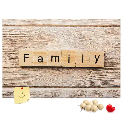 Tablă din plută cu motiv decorativ familial