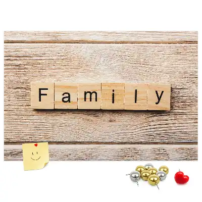 Tablă din plută cu motiv decorativ familial
