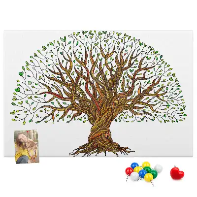 Tablă de plută cu design copac cu rădăcini