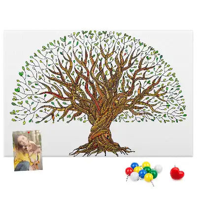 Tablă de plută cu design copac cu rădăcini