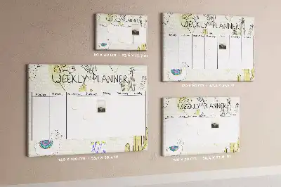 Panou din plută cu plante suculente și planificator săptămânal