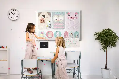 Panou din plută cu model Animăluțe fericite