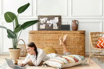 Panou din plută Hartă a Lumii cu design de scânduri