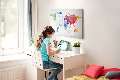Hartă a lumii din plută cu design acuarelă