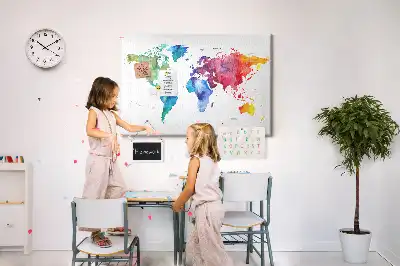 Hartă a lumii din plută cu design acuarelă