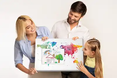 Hartă a lumii din plută cu design acuarelă