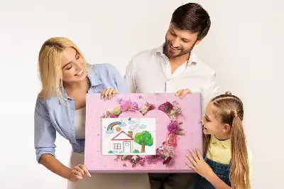 Panou din plută în formă de inimă cu flori