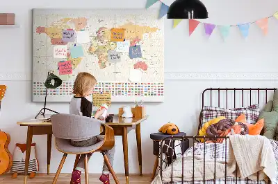 Panou din plută cu design hartă a lumii