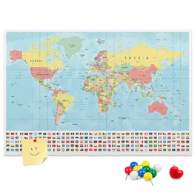 Tablă de plută cu hartă geografică a lumii