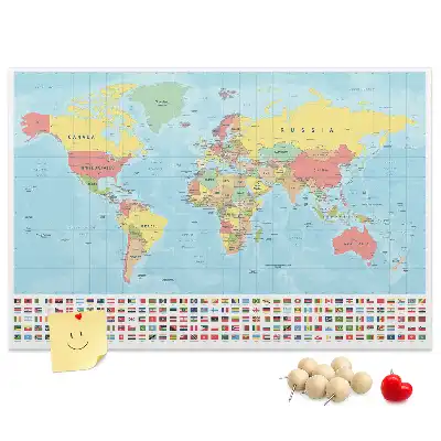 Tablă de plută cu hartă geografică a lumii