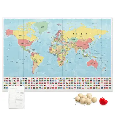 Tablă de plută cu hartă geografică a lumii